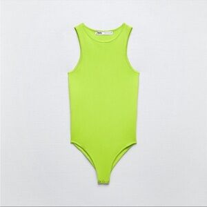 Zara Lime Green Knit Bodysuit